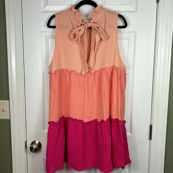 Pomander Place Tuckernuck pink color block sleeveless dress sz xxxl - Picture 4 of 6